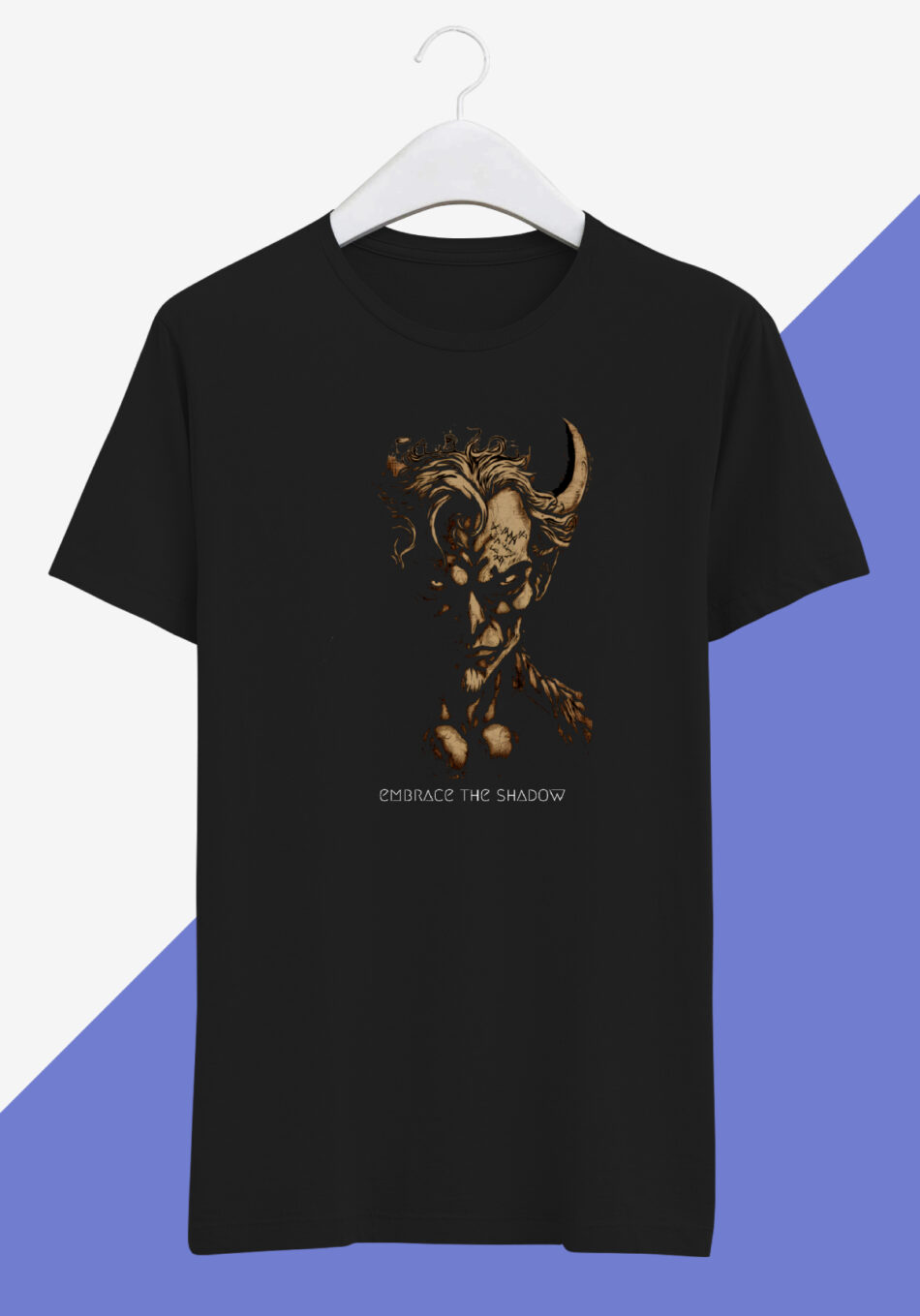 graphic black t shirt embrace the shadow