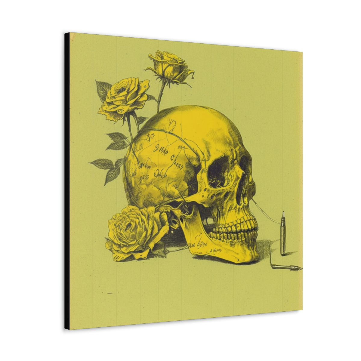 Skull Art Canvas Print: Skull & Roses