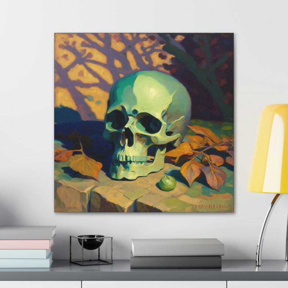 Skull Art Canvas Prints: The Last Leaves Of Life
