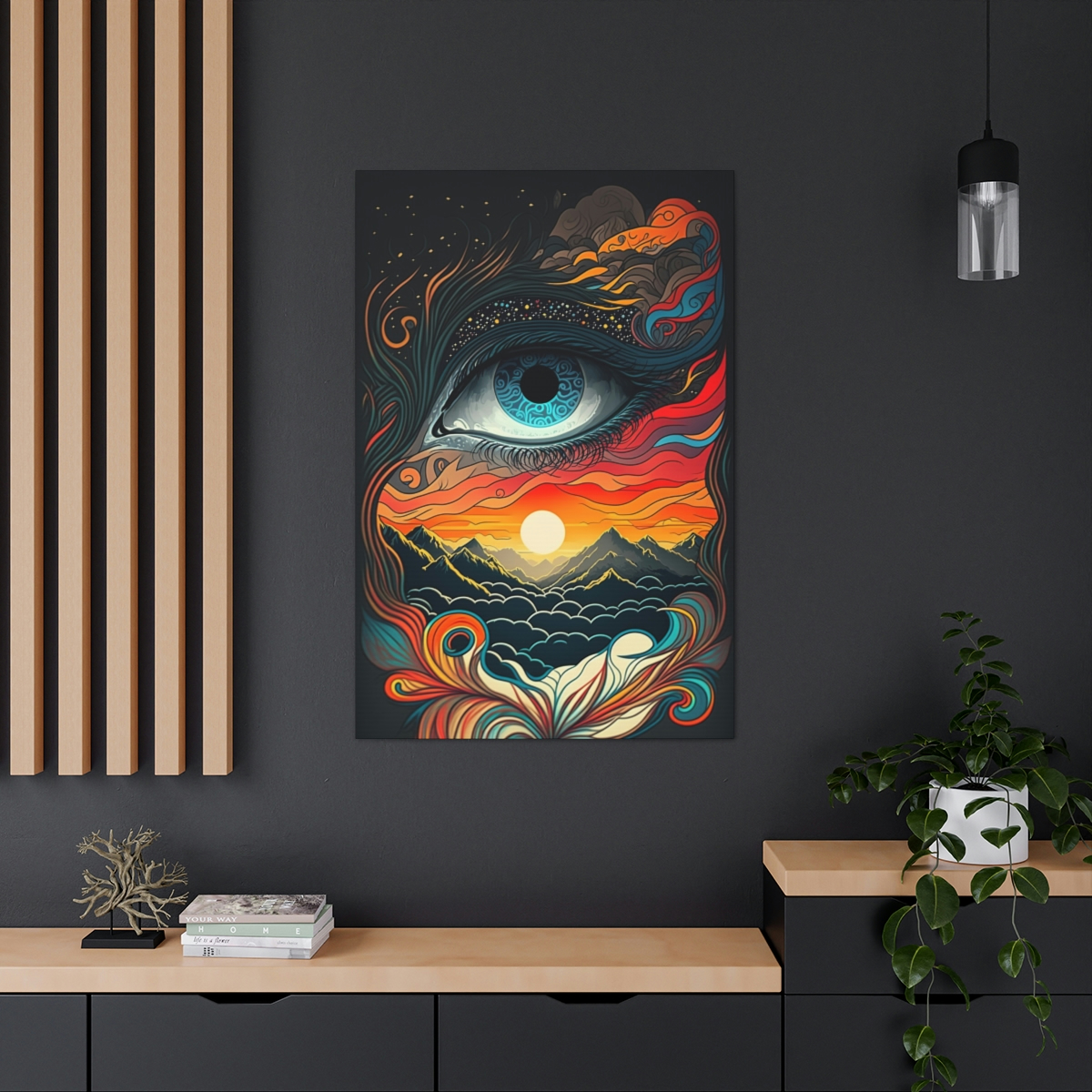 Trippy Art Canvas Print: Cosmic Eye