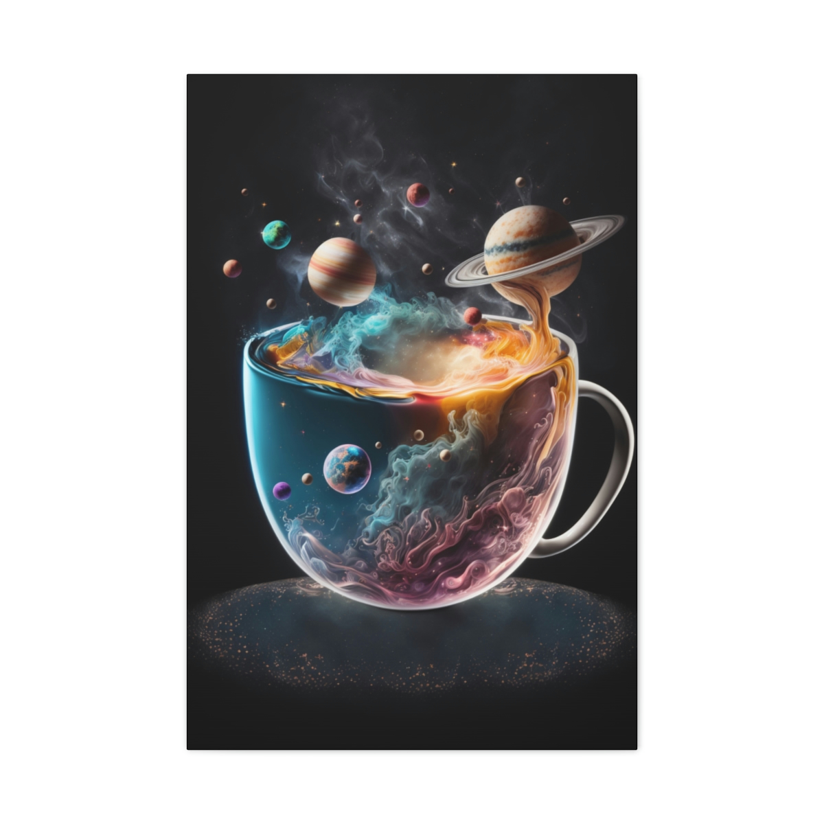 Trippy Art Canvas Print: Cosmic Coffee