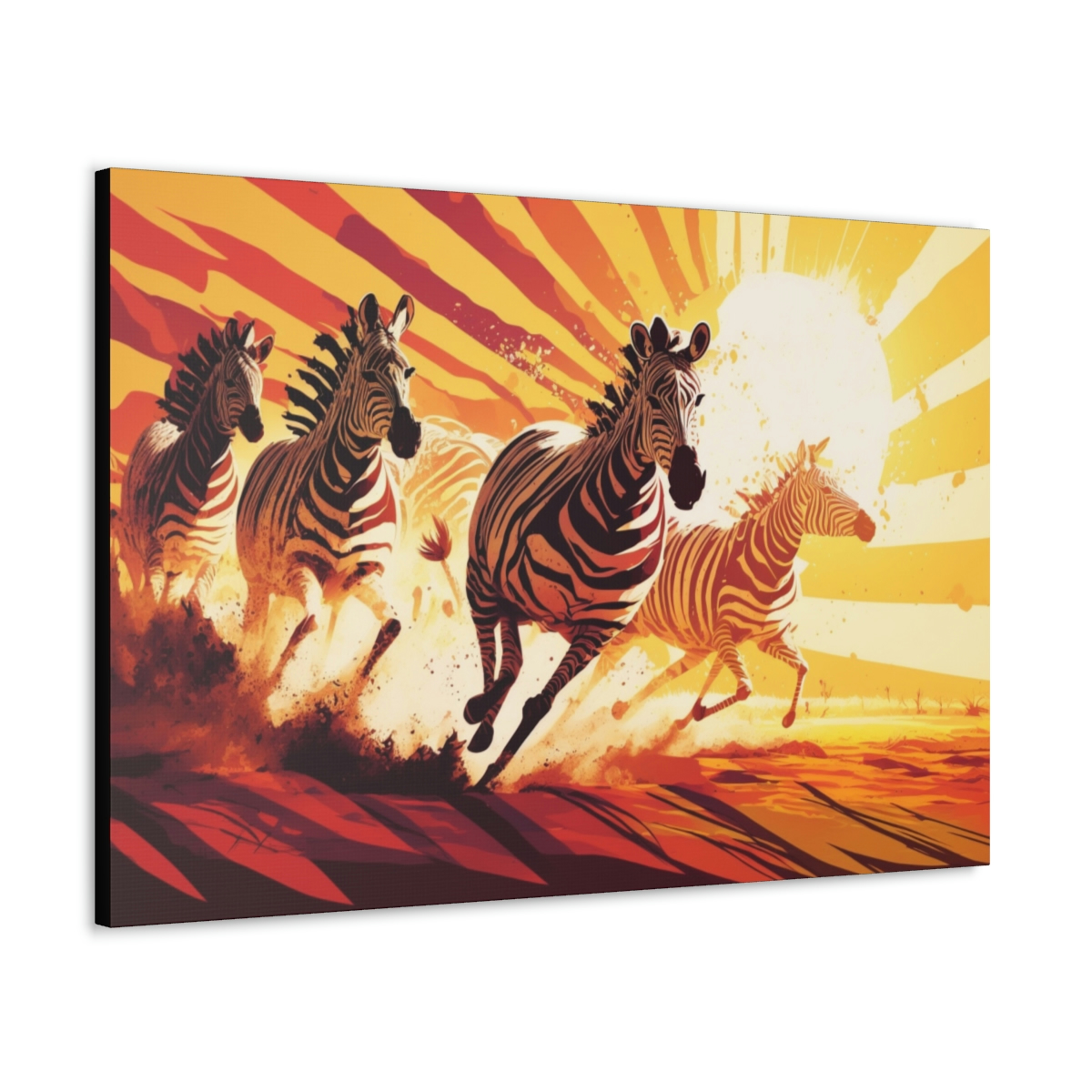 Trippy Art Canvas Print: Zebras of Freedom