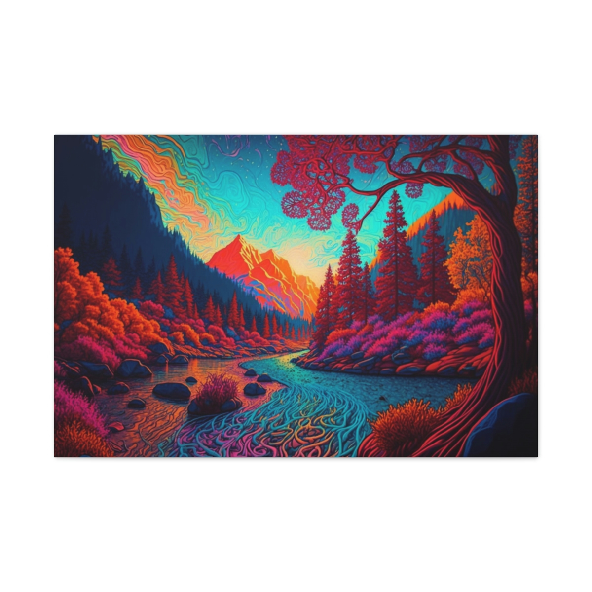 Trippy Art Canvas Print: Go With The Flow
