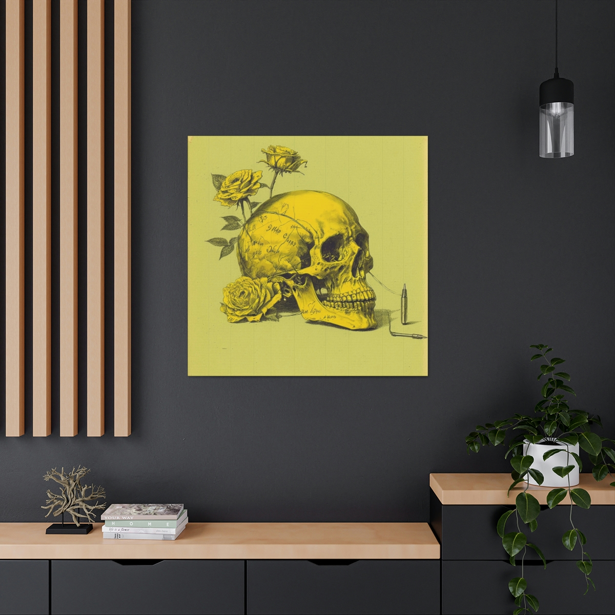 Skull Art Canvas Prints: Skull And Roses