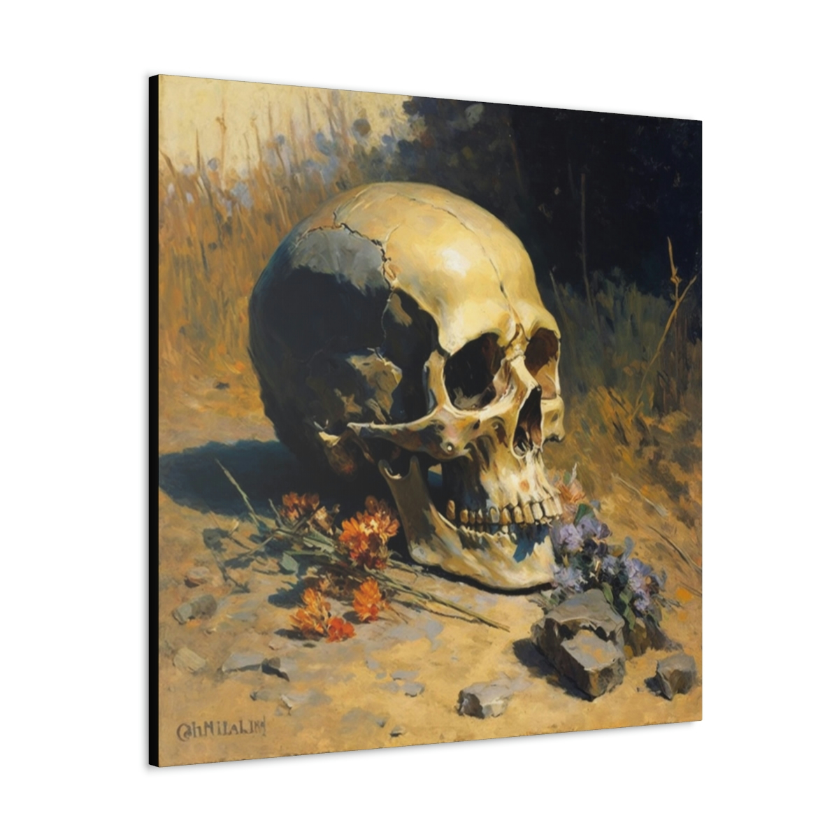 Skull Art Canvas Print: The Last Laugh