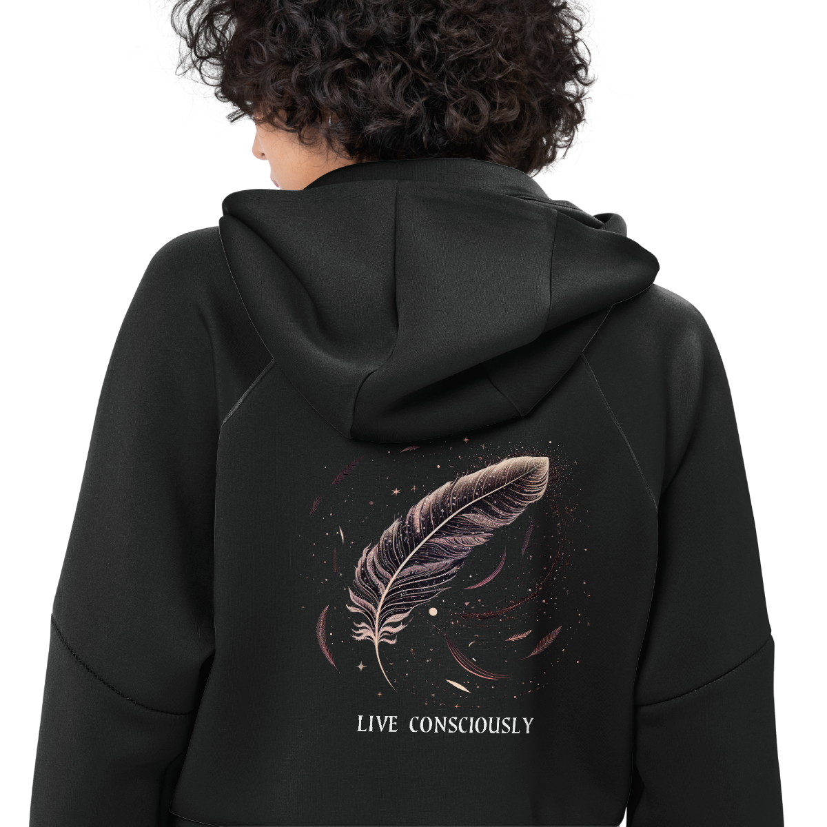 Black Graphic hoodie Live Consciously