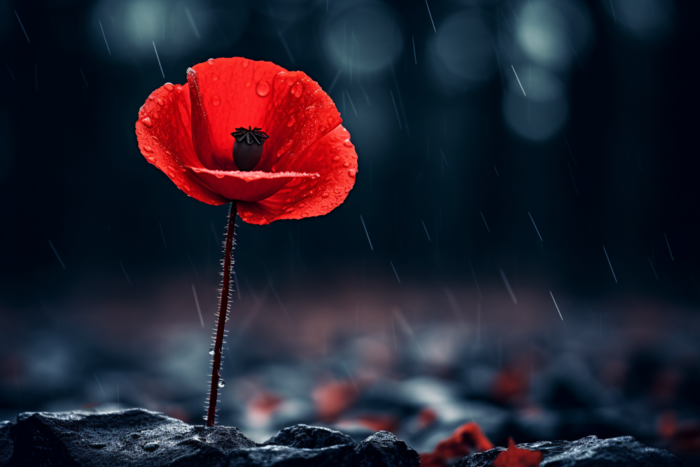 poppy to remember the fallen soldiers