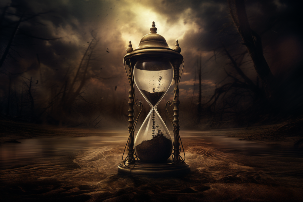 hourglass as symbol of death