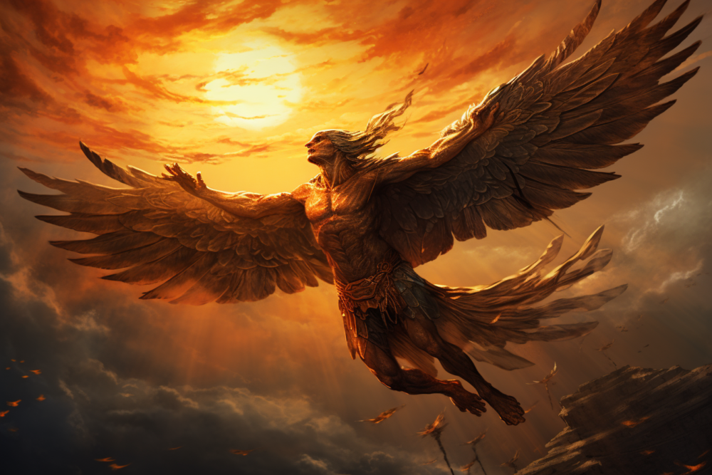 the_wax_wings_of_Daedalus_flying_to_the_Sun_in_Greek_mythology