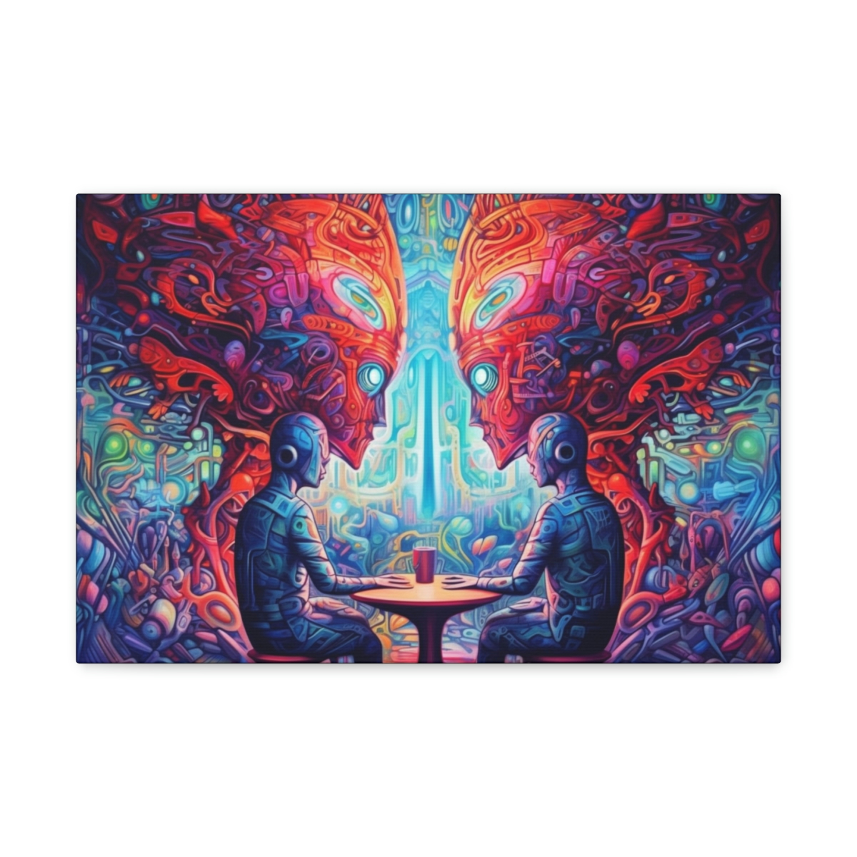 DMT Art Canvas Print: A Quick Chat At The End Of Time