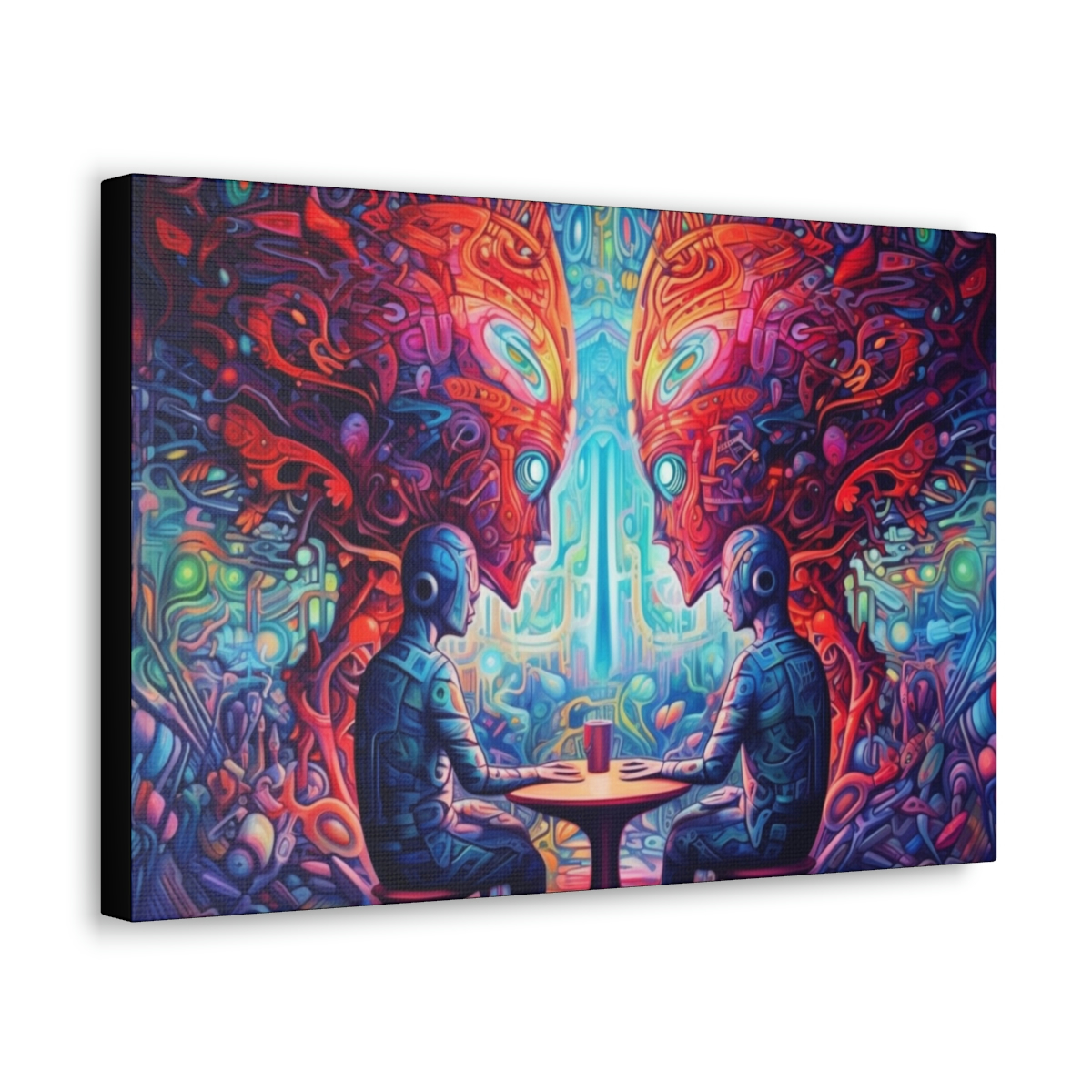 DMT Art Canvas Print: A Quick Chat At The End Of Time