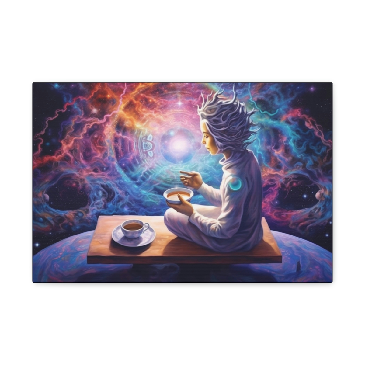 DMT Art Canvas Print: Coffee At The Edge Of Reality