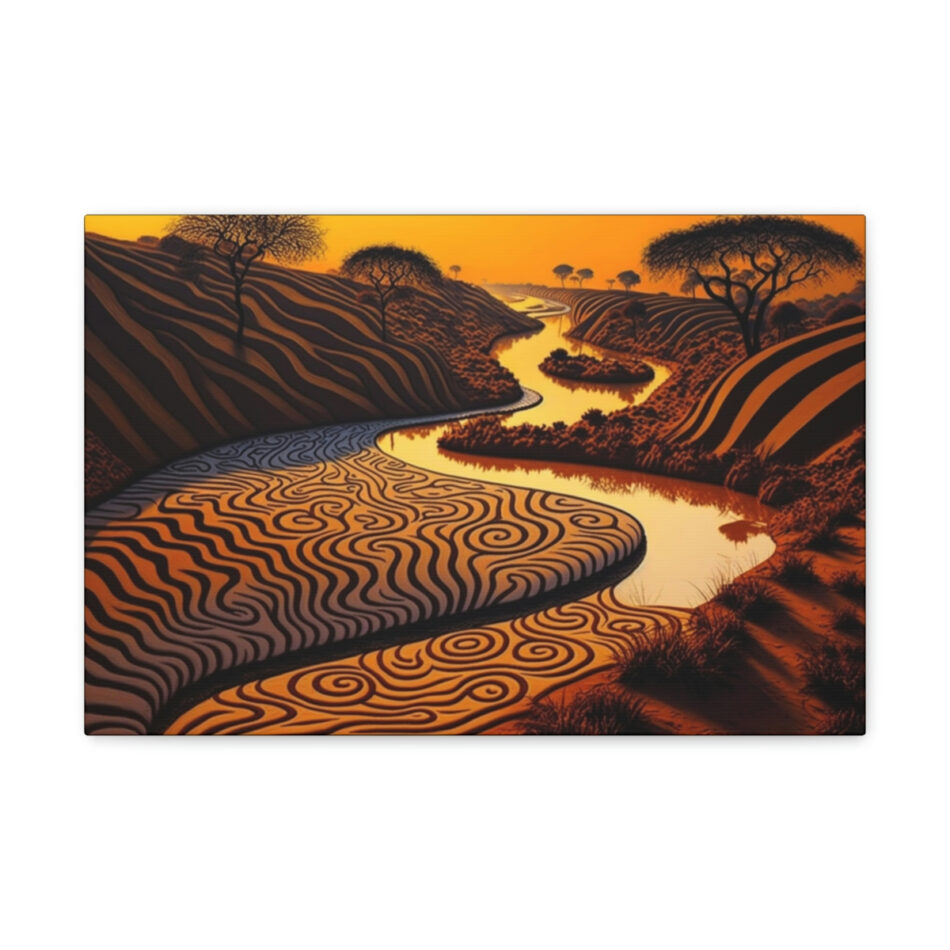 African Patterns Canvas Print: Sahara Blaze