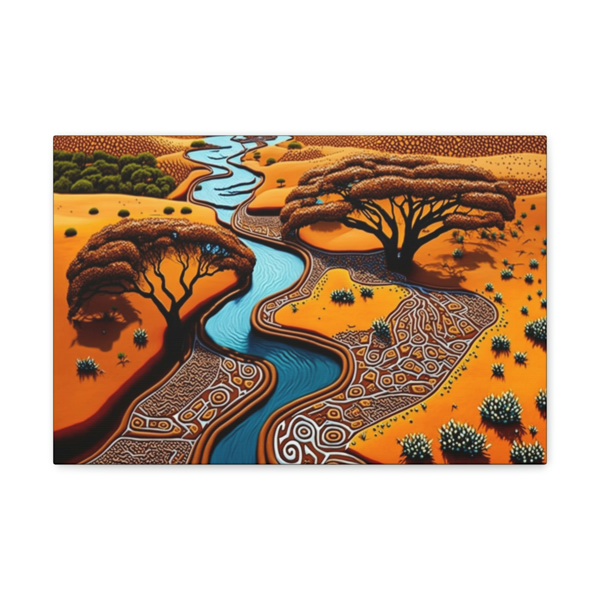 African Patterns Canvas Print: The Kalahari River Oasis