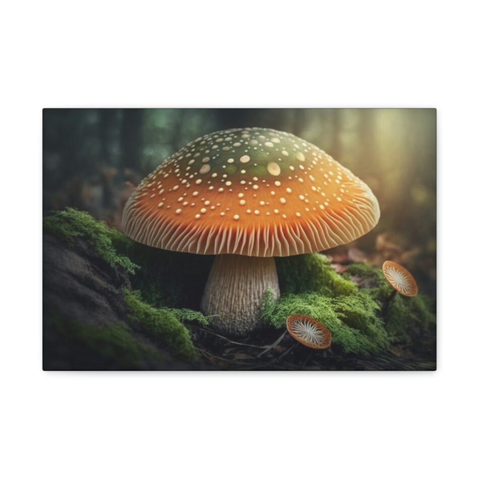 Mushroom Art Canvas Print: Morning Wood
