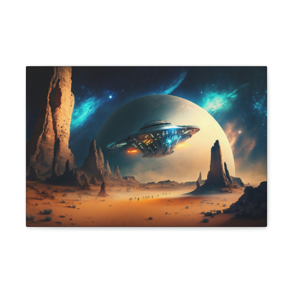 Fantasy Space Art Canvas Print: Invaders From The Unknown