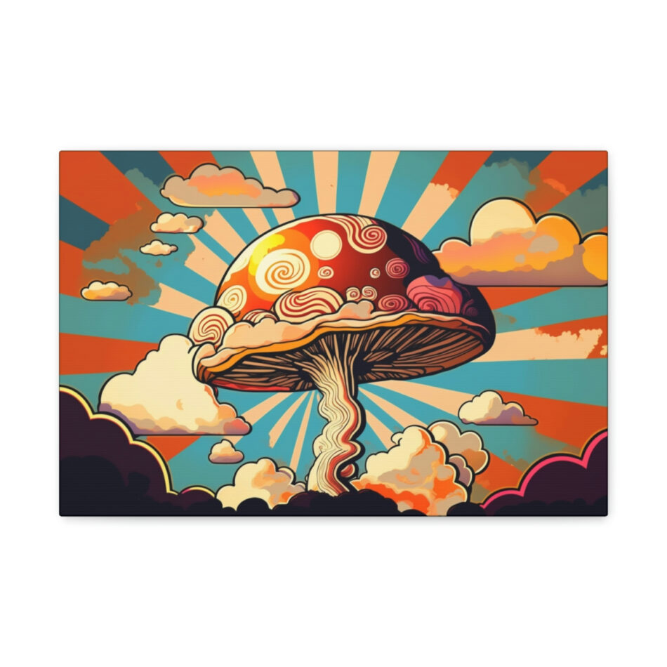 Mushroom Art Canvas Print: Creepy Fungi