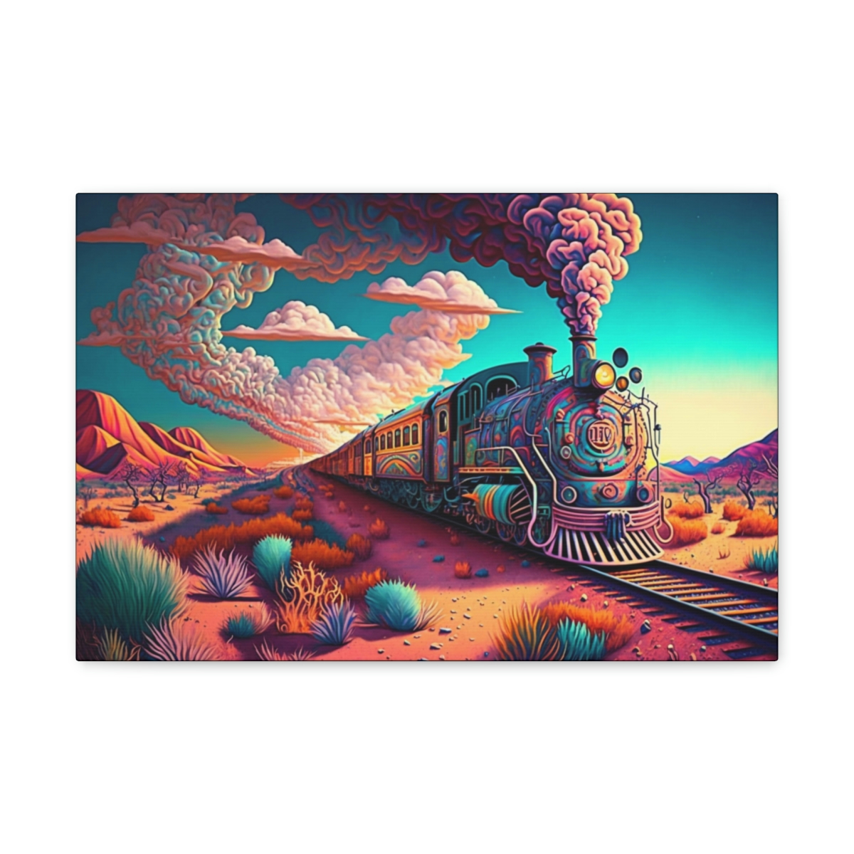 Trippy Art Canvas Print: The Last Train