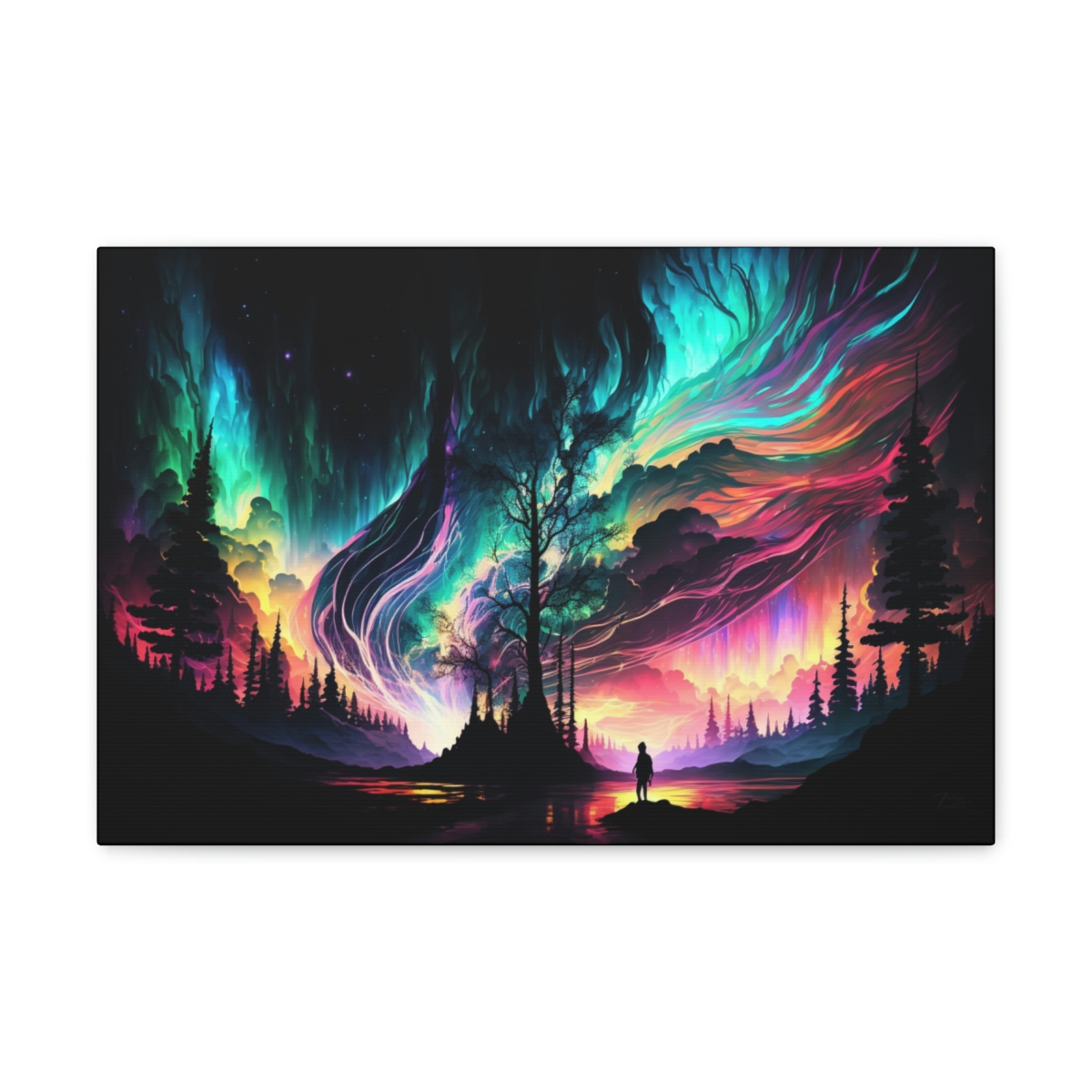 Galaxy Art Canvas Print: Aurora Borealis