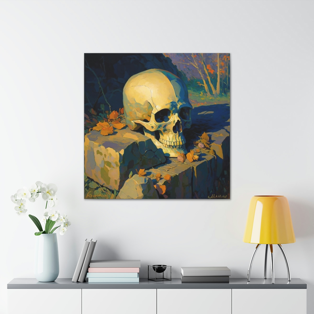 Skull Art Canvas Print: Seasons Passing