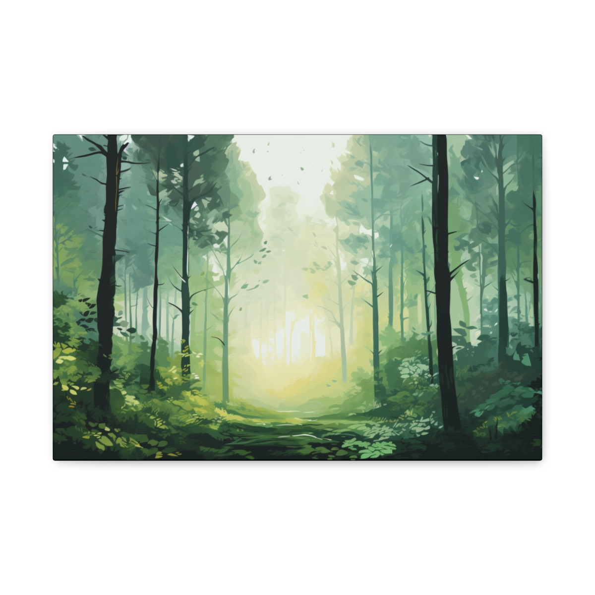Misty Forest Art Canvas Print: Enchanted Fog