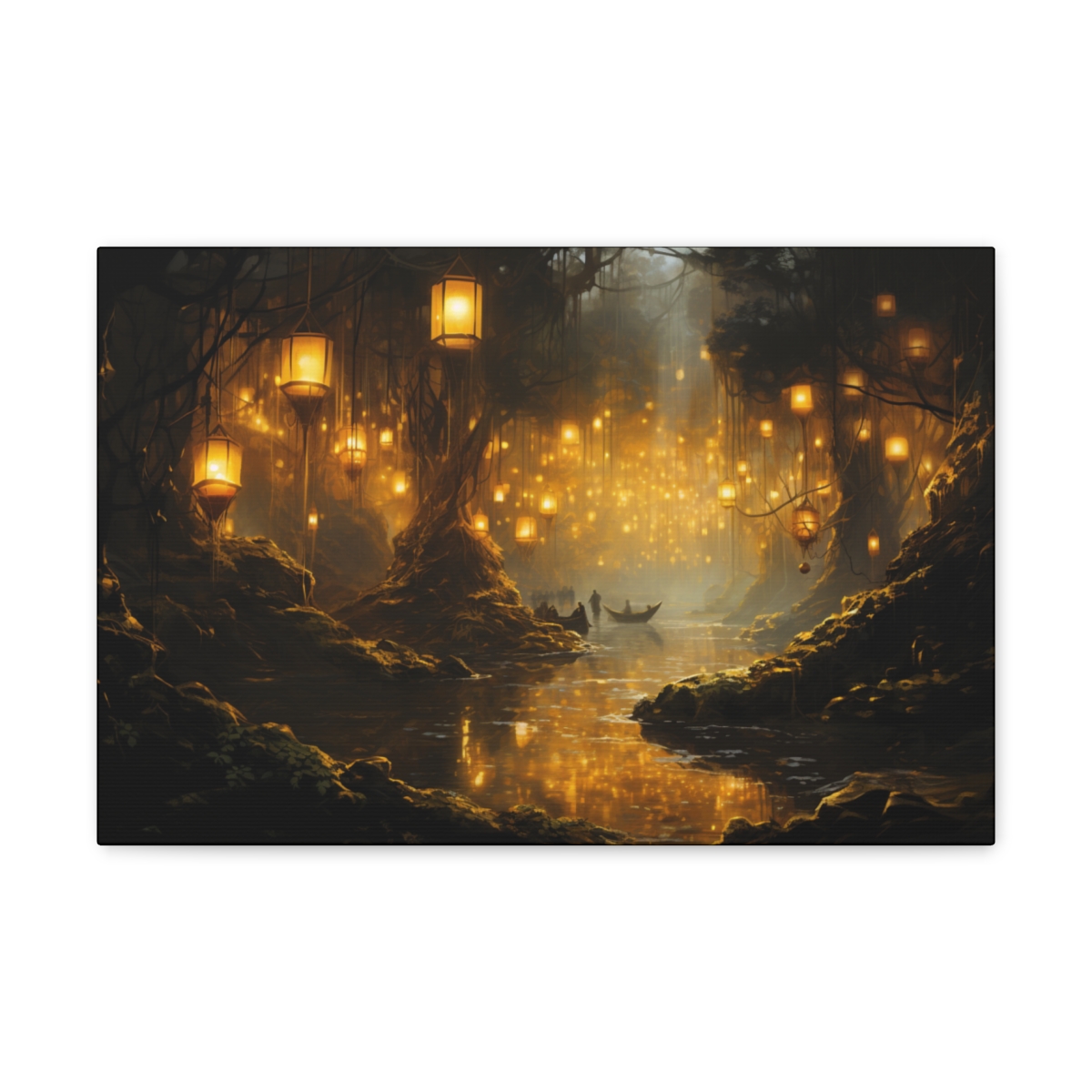 Fantasy Forest Art Canvas Print: Caverns Of Lanterns