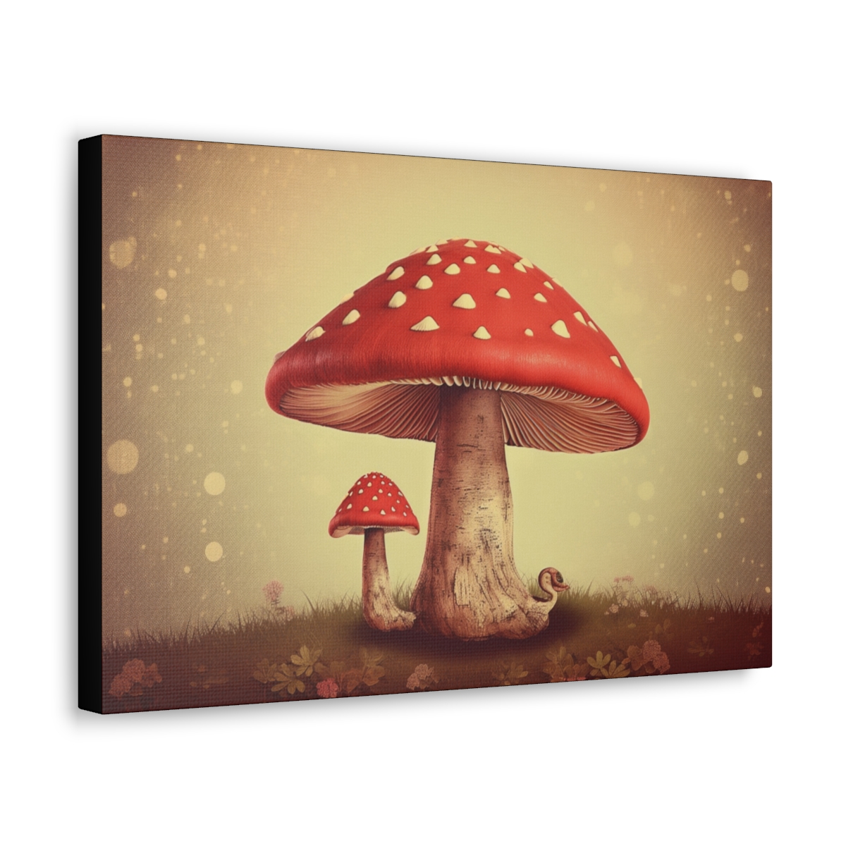 Mushroom Art Canvas Print: Enchanted Fungi