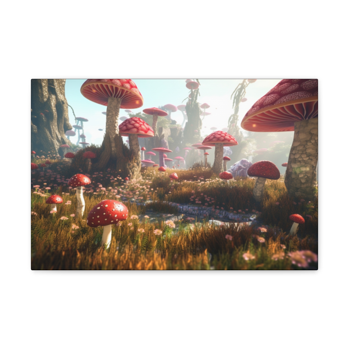 Mushroom Wall Art Canvas Print: Colossal Fungal Fantasy