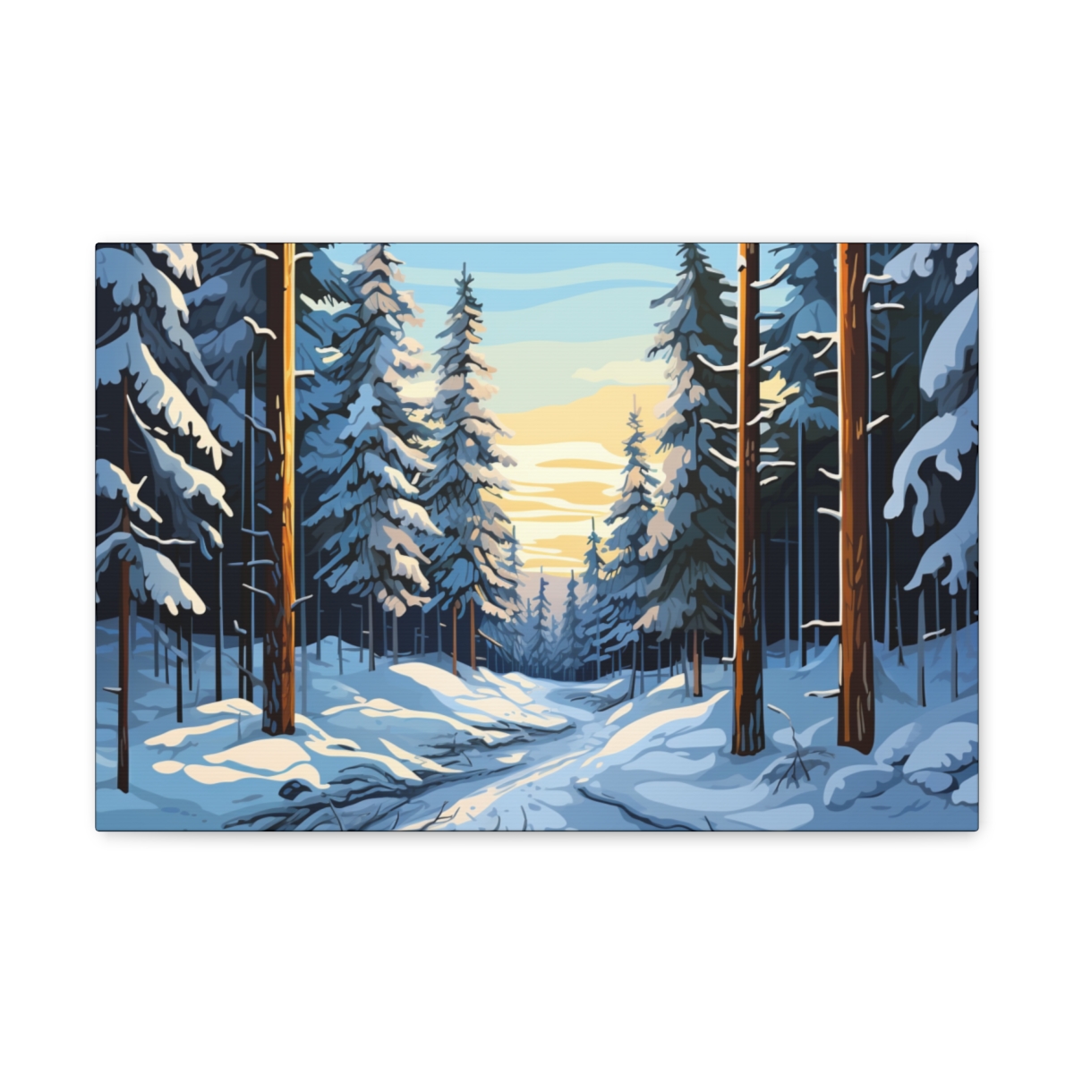 Winter Forest Art Canvas Print: Silent Majesty