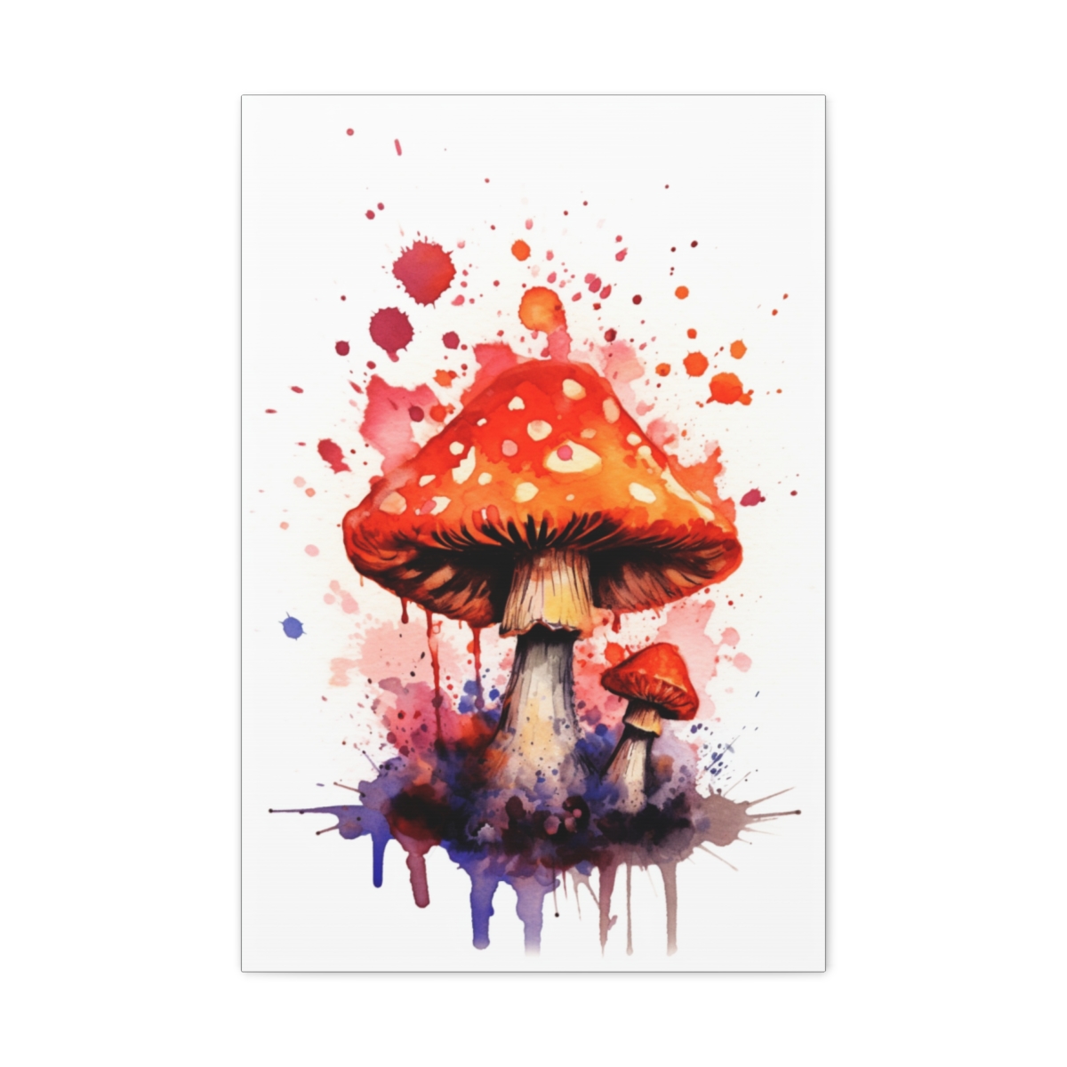 Mushroom Art Canvas Print: Vibing Shroom