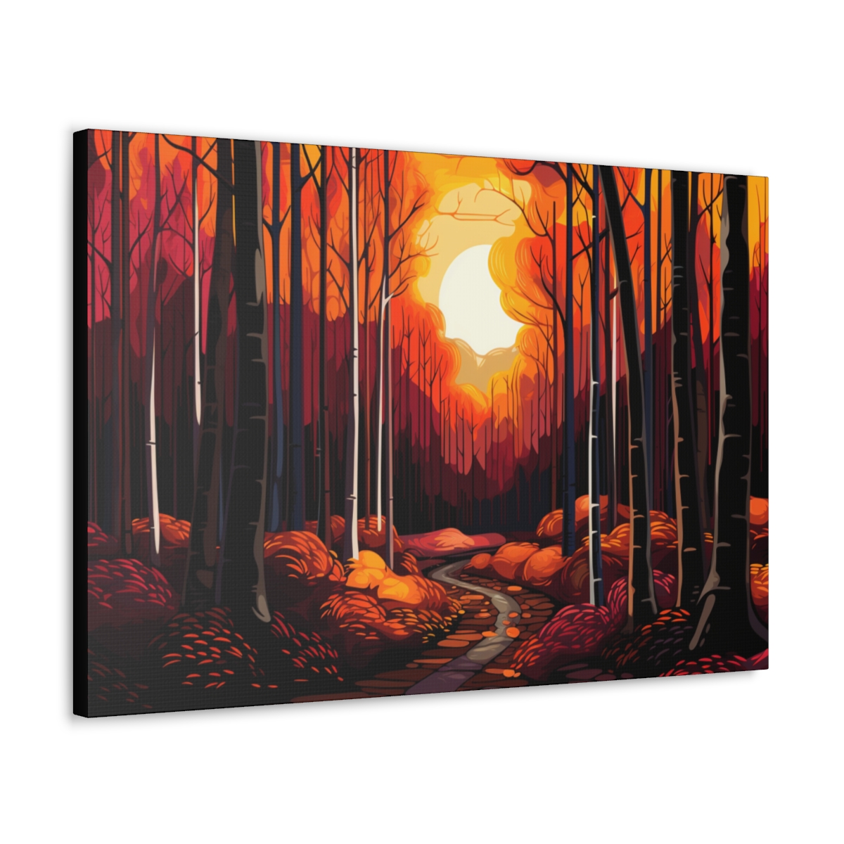 Forest Art Canvas Print: Autumn Sunset