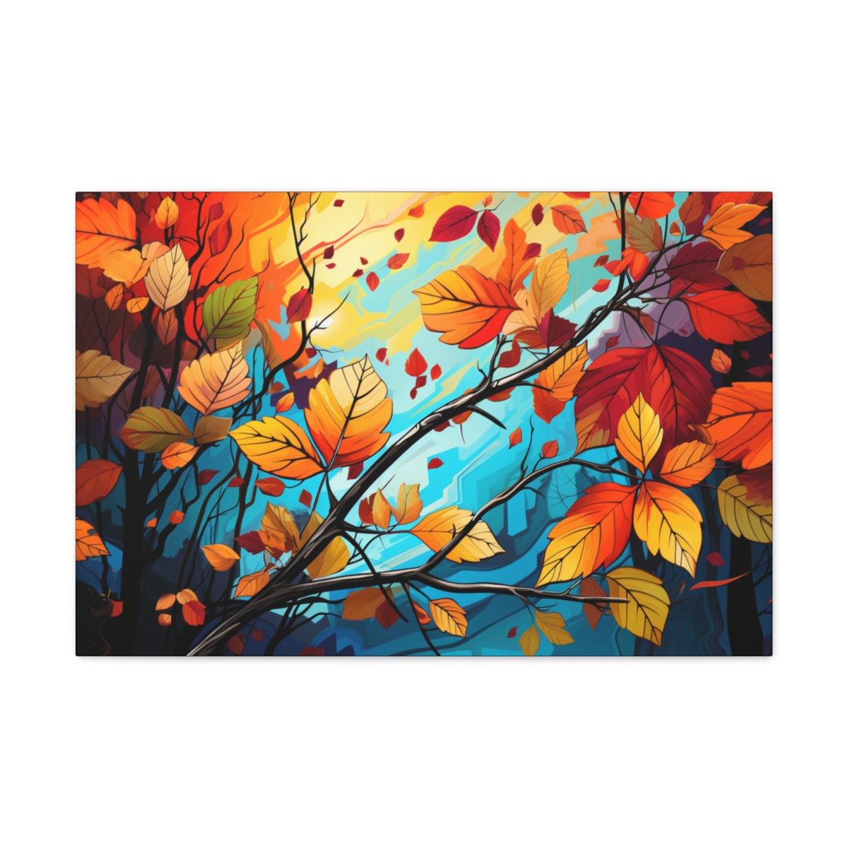 Autumn Forest Wall Art Canvas Print: Colorful Tapestry of Nature