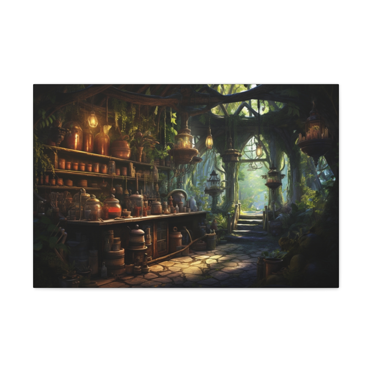Fantasy Forest Art Canvas Print: The Alchemist’s Haven