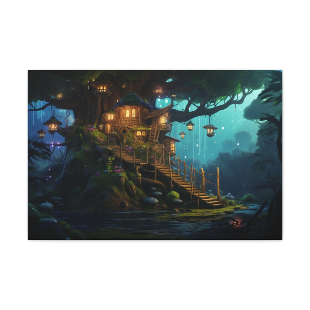 Fantasy Forest Art Canvas Print: Enchanting Sanctum
