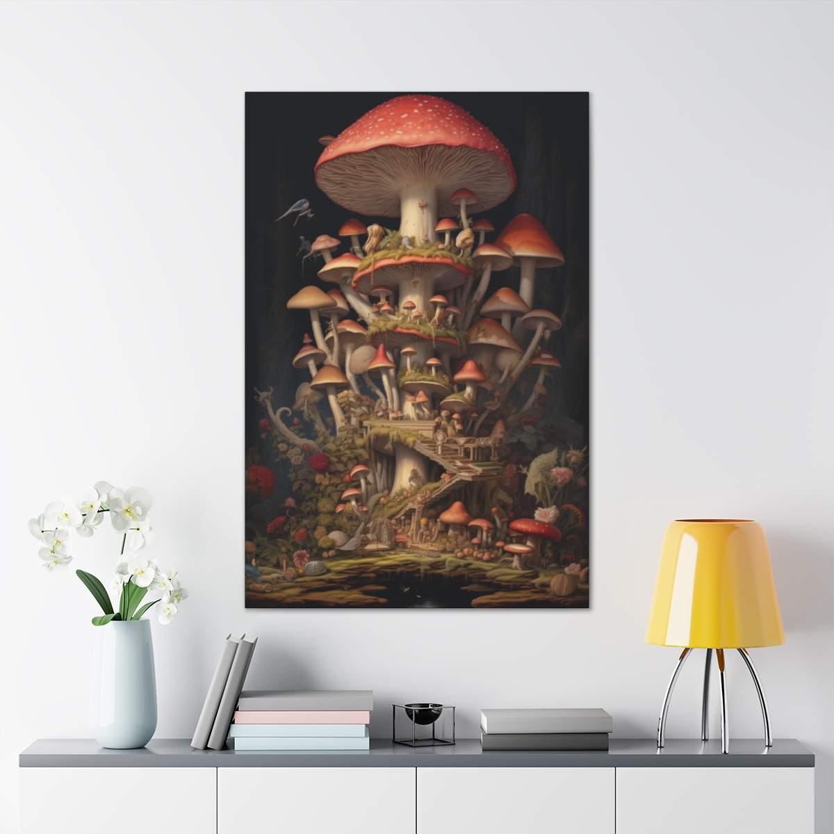 Mushroom Art Canvas Print: Shroom Kingdom
