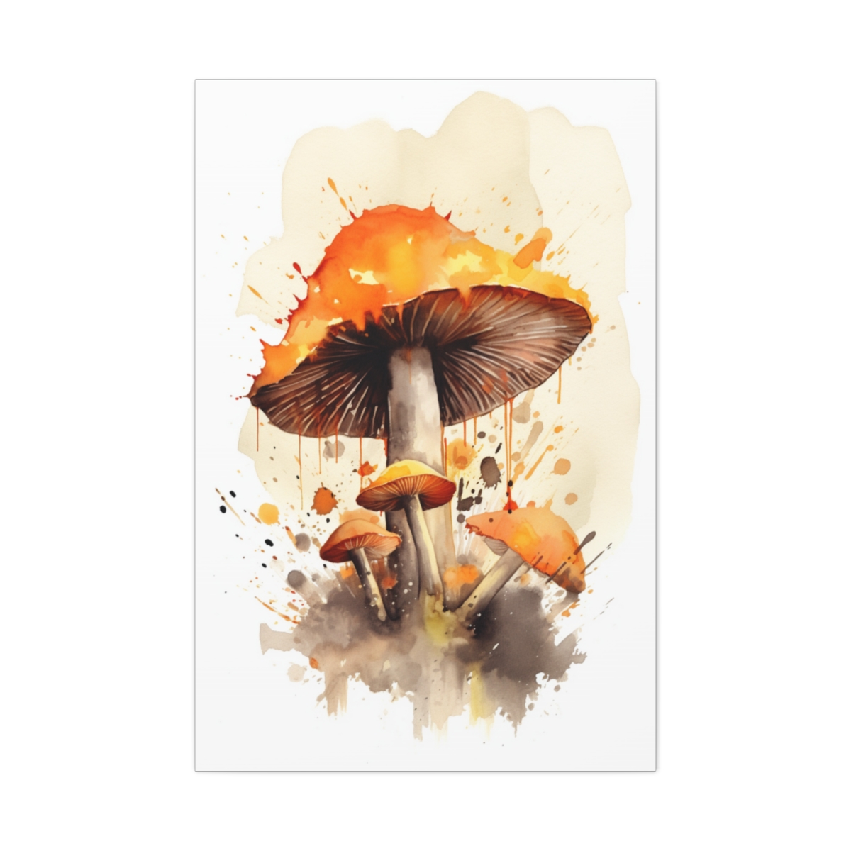 Mushroom Art Canvas Print: Surrealist Fungiland