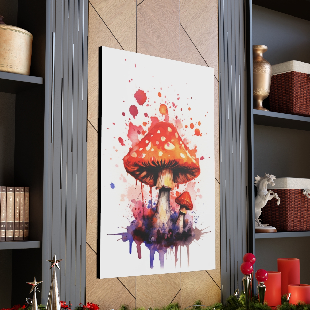 Mushroom Art Canvas Print: Vibing Shroom
