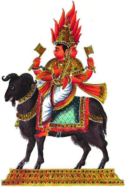 goat as vehicle of Agni in Hinduism