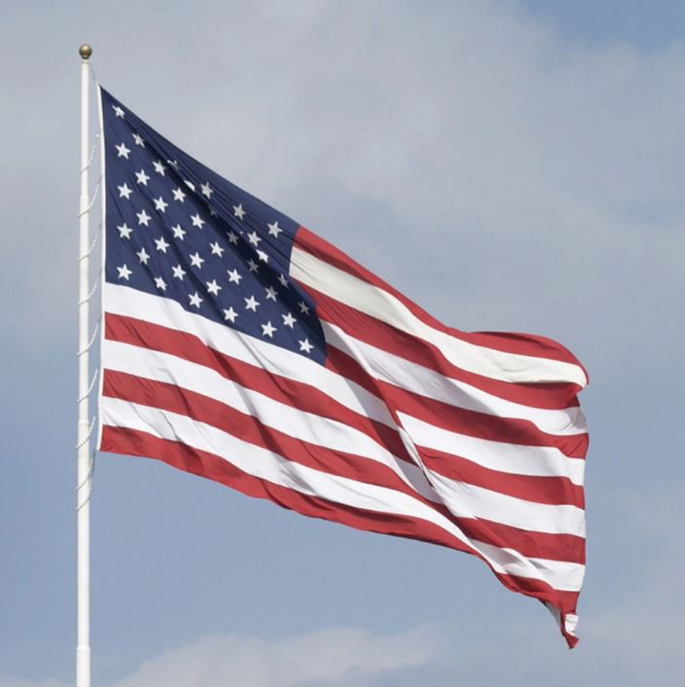 the waving Flag of the United States of America representing freedom
