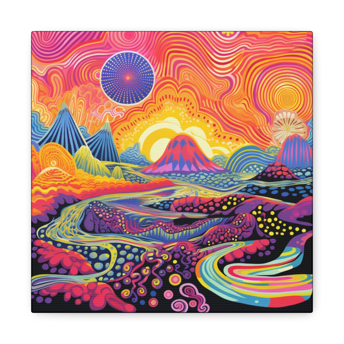 Trippy Hippie Art Canvas Print: The World On Acid