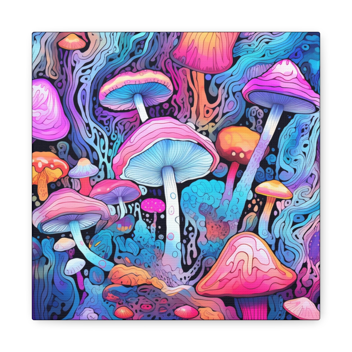Psychedelic Trippy Mushroom Art Canvas Print: Little Pieces Of Healing