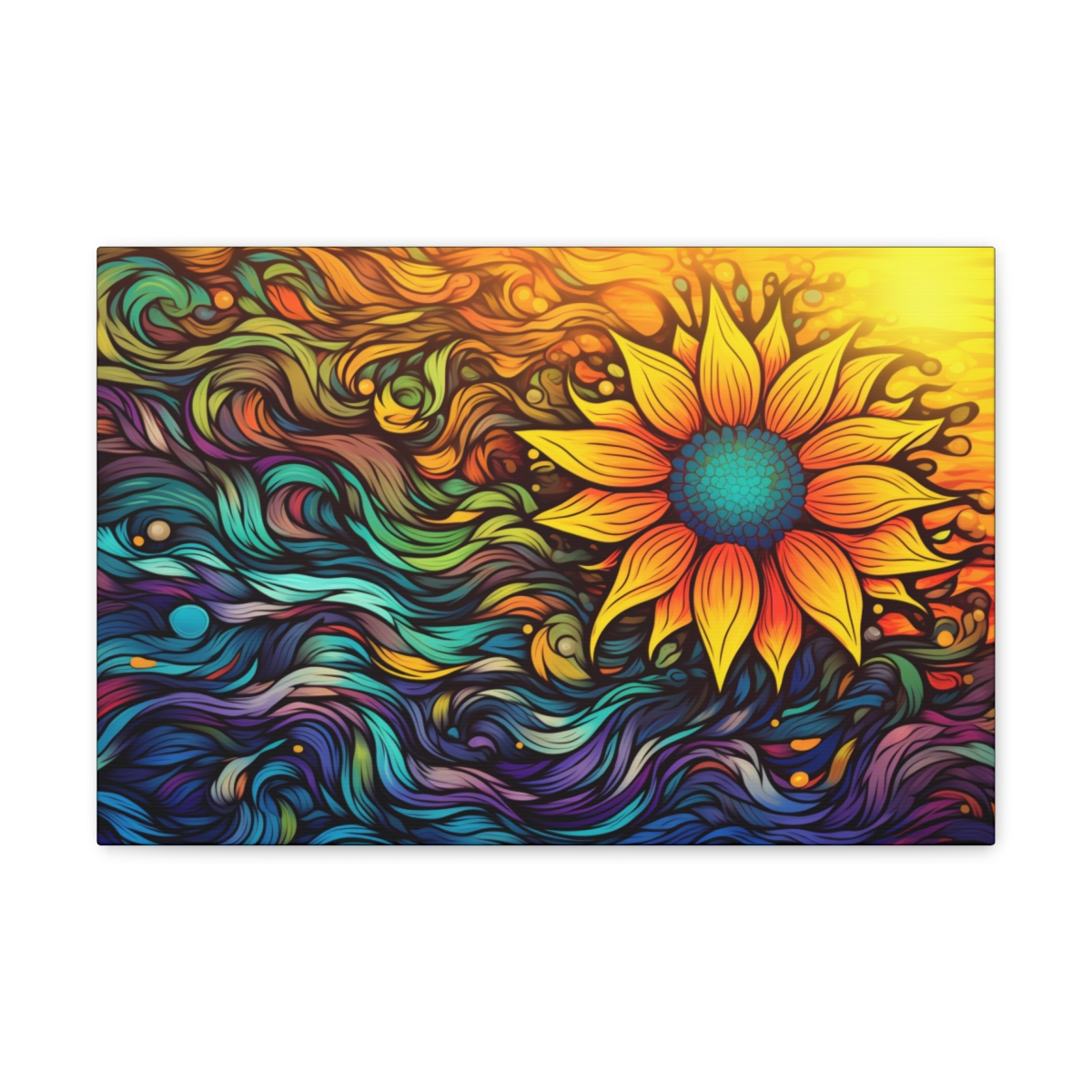 Trippy Hippie Art Canvas Print: Garden Of The Sun