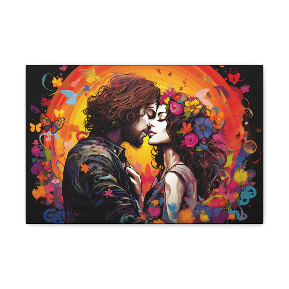 Hippie Trippy Love Art Canvas Print: Hold Me