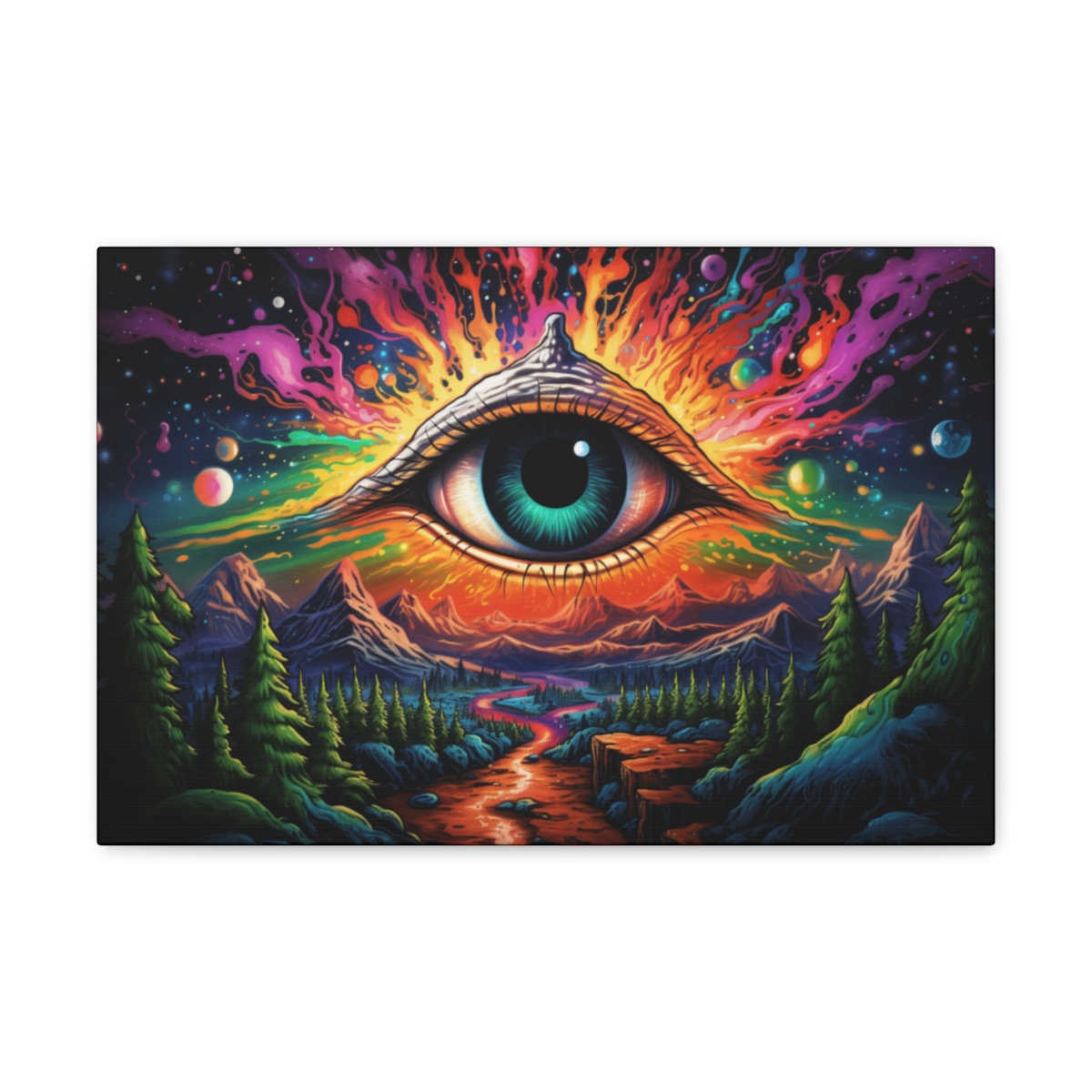 Psychedelic Hippie Art Canvas Print: The Gaze From Prehistory