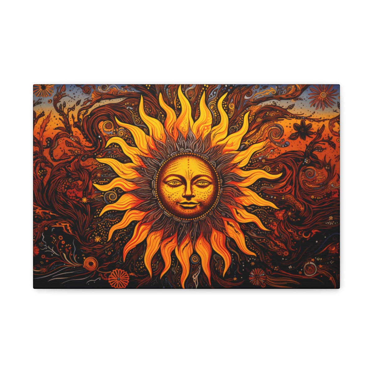 Spiritual Hippie Sun Art Canvas Print: The Sun From Eons
