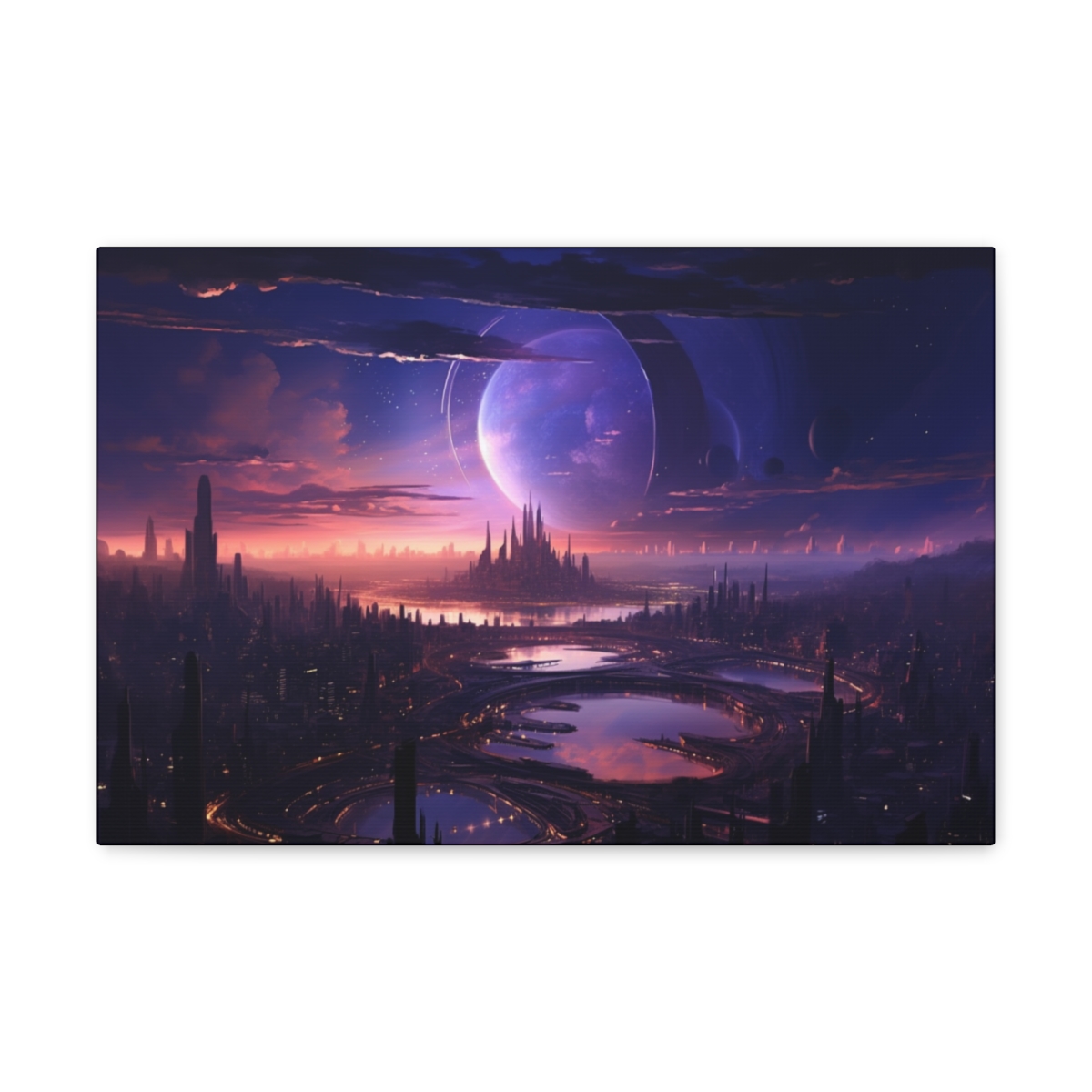 Fantasy Space Art Canvas Print: Sky Of Violet