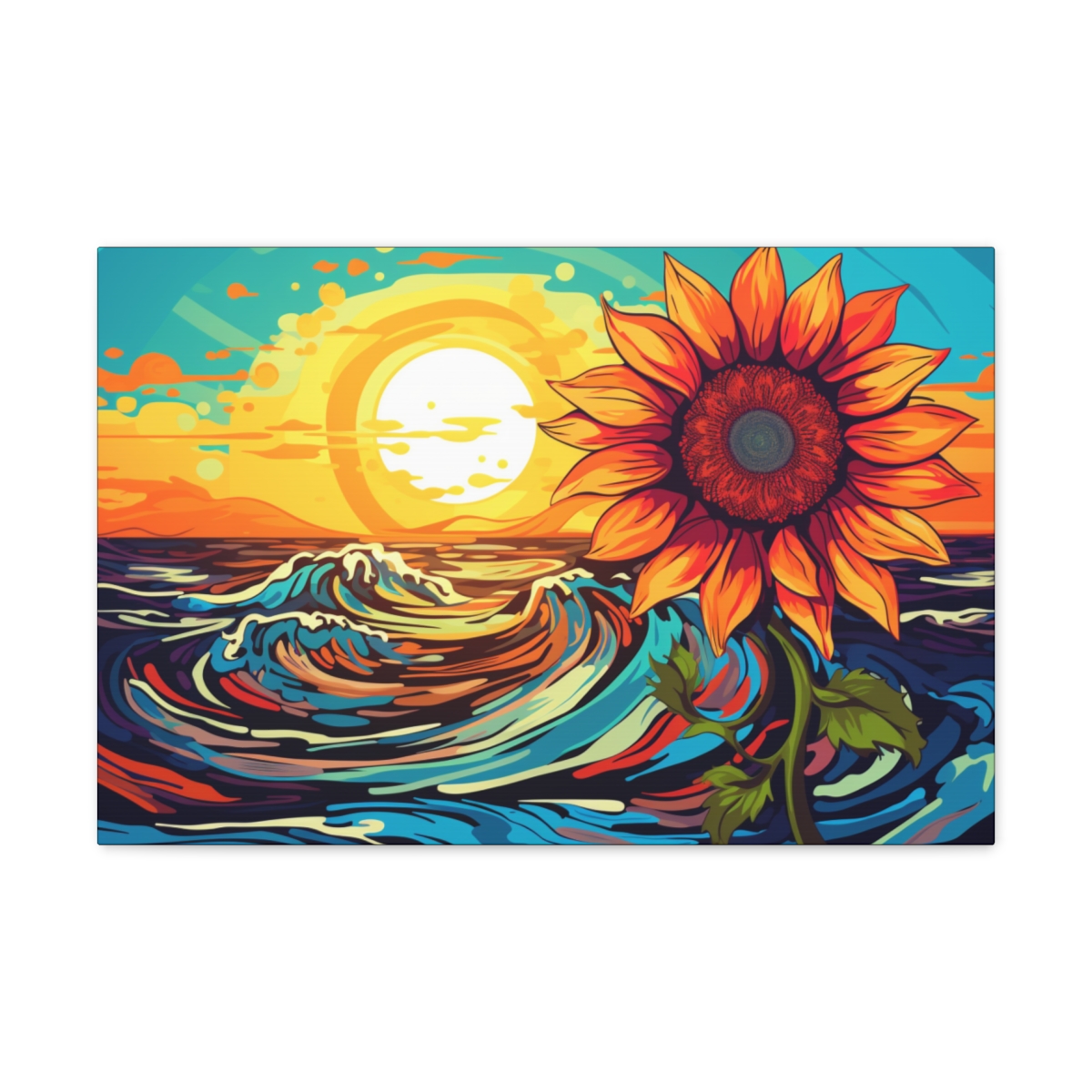Hippie Psychedelic Art Canvas Print: Flower Solar Power