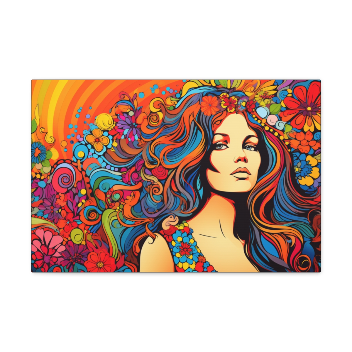 Hippie Trippy Boho Art Canvas Print: Goddess Of Peace
