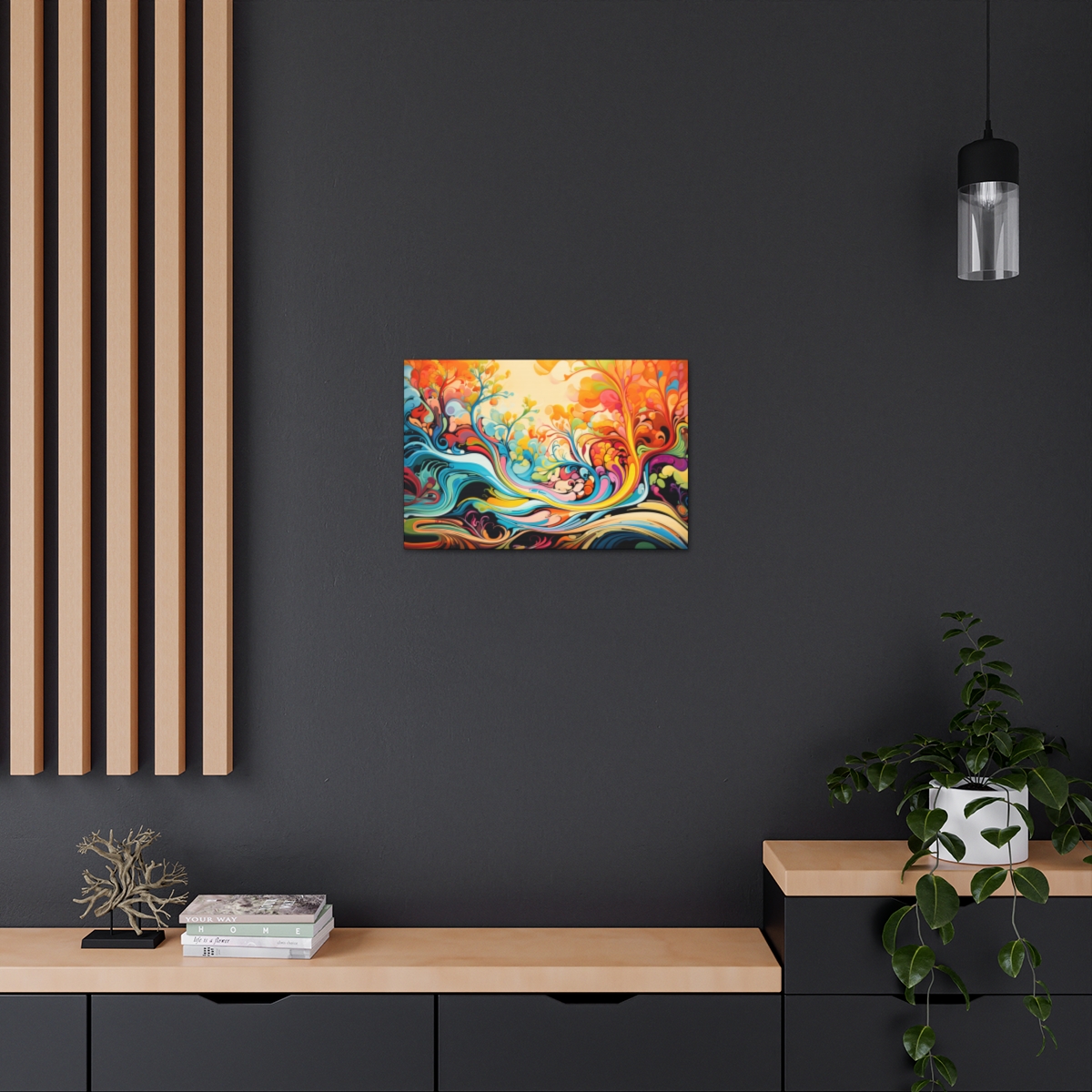 Abstract Hippie Trippy Flower Art Canvas Print: Dreamy Explorations