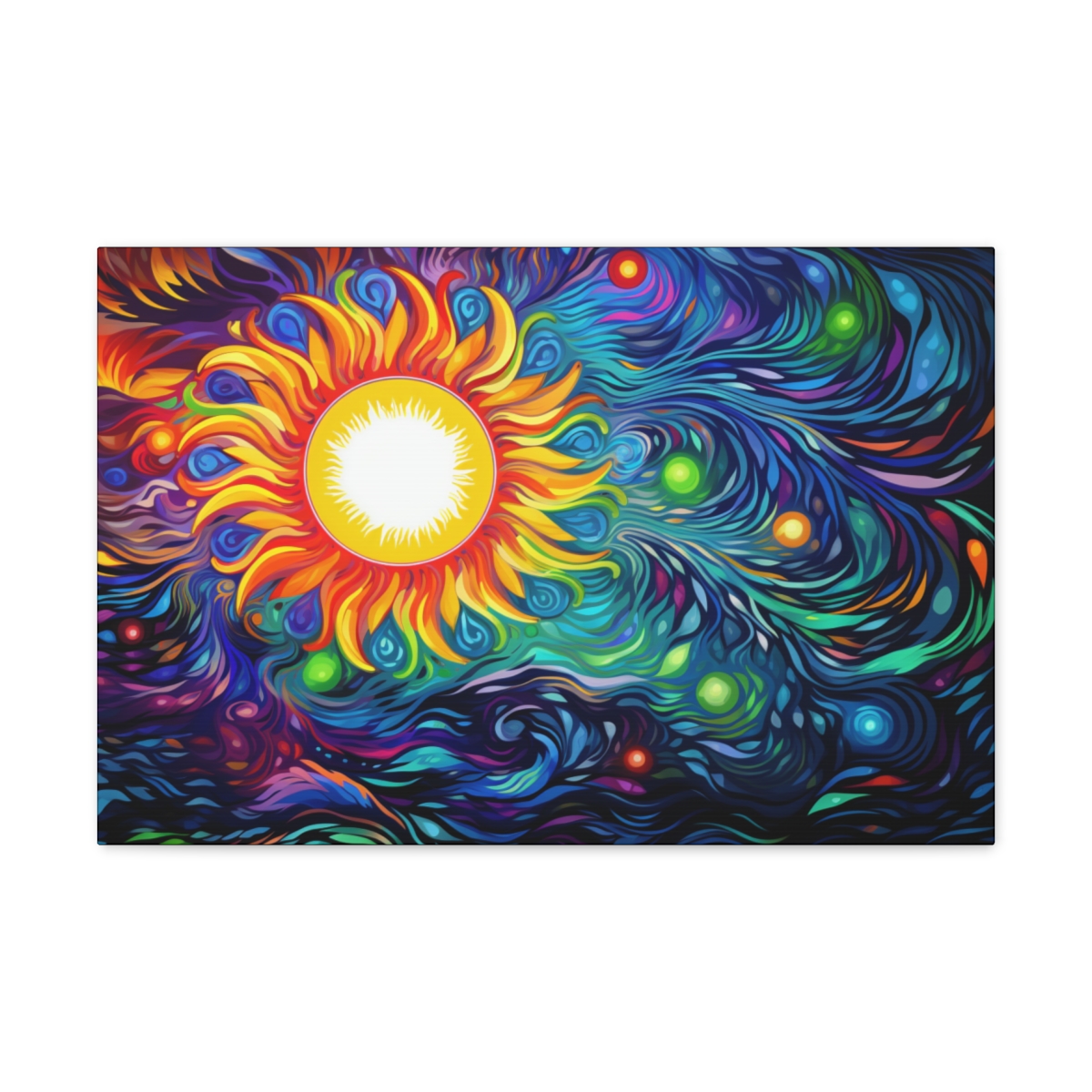 Trippy Sun Art Hippie Canvas Print: Eternal Light